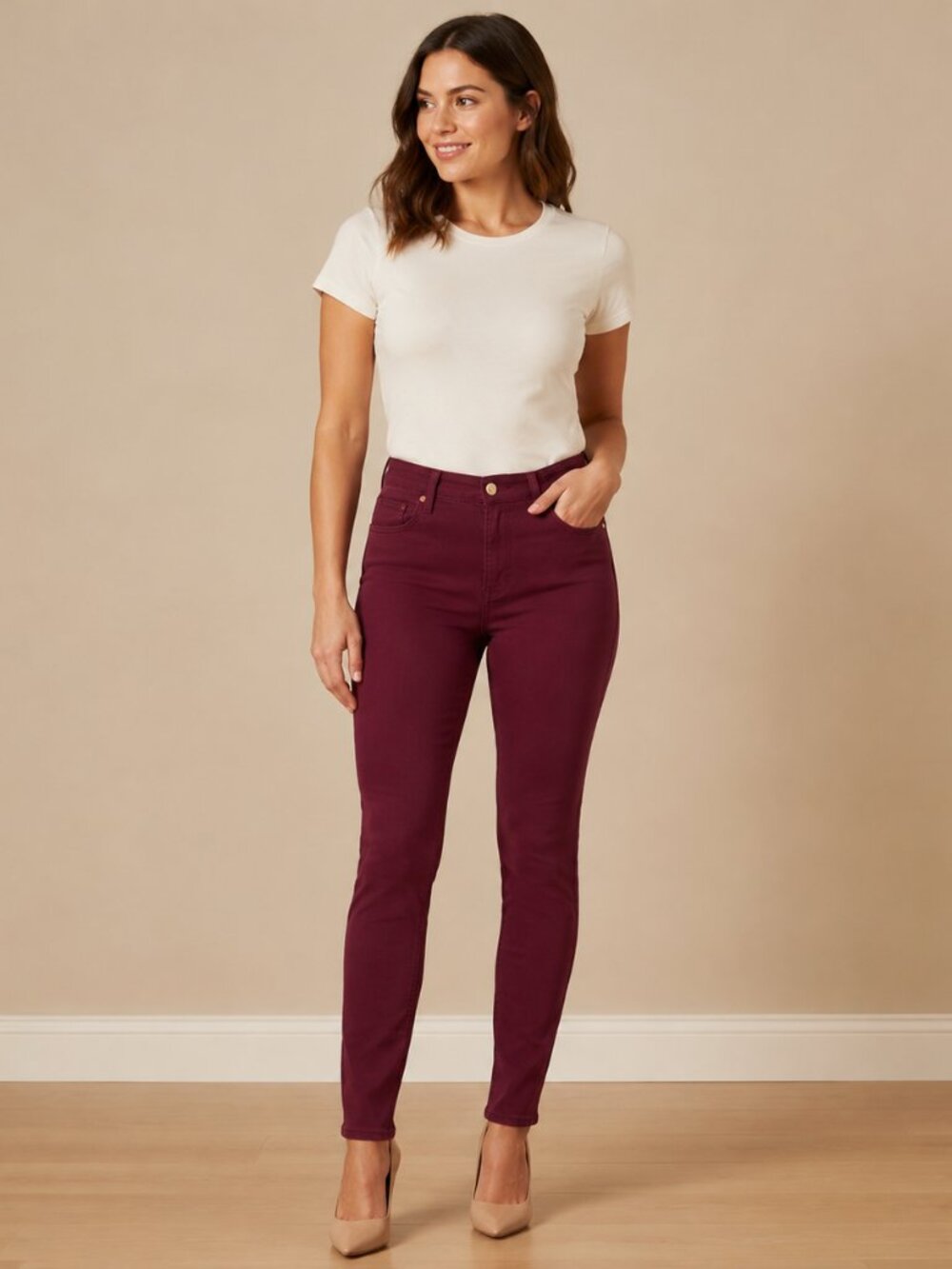 Tractr Mona Burgundy High Rise Slim Jeans NWT 4/27